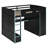 Full Size Wood Loft Bed with Desk, Wardrobe, Spacious Storage & RGB Lights, Space-Saving Bedroom Bed, Cloud Blue-1443755171