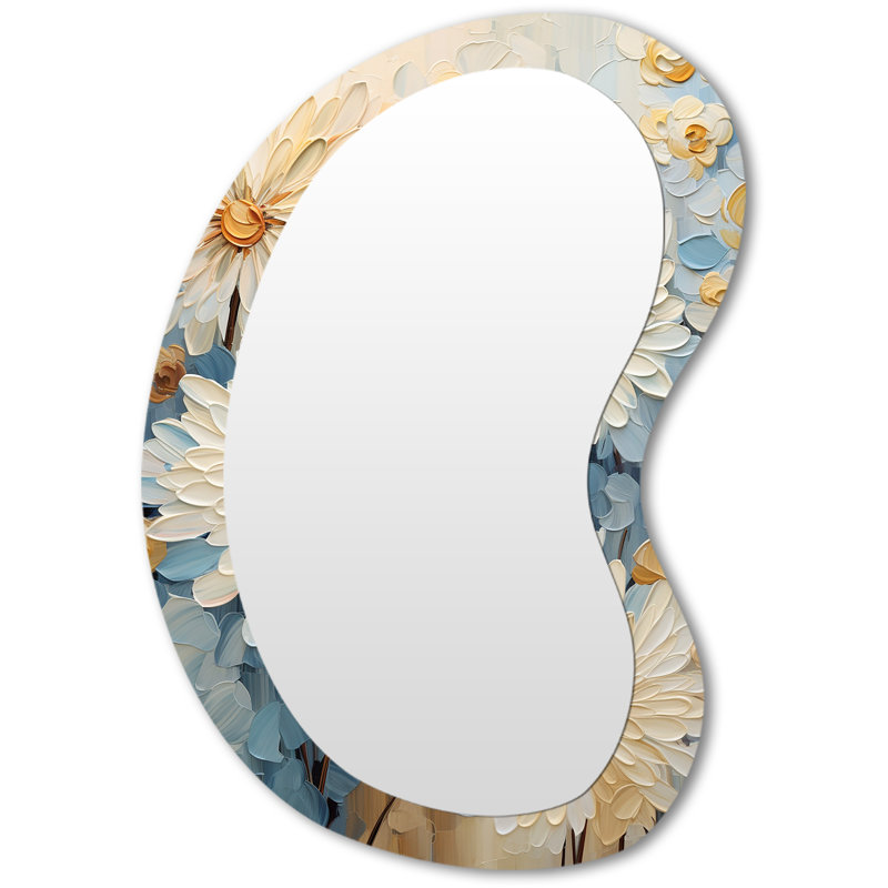 Simplicity Mums Bloom en beige et bleu pâle III, 31 po x 22 po