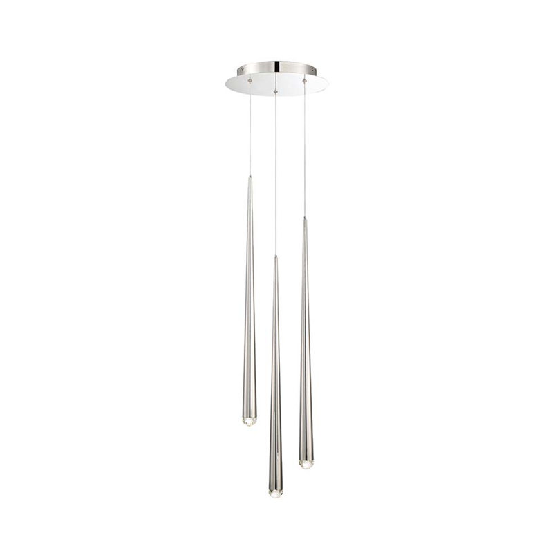 Cascade 3 - Light LED Pendant, Polished Nickel
