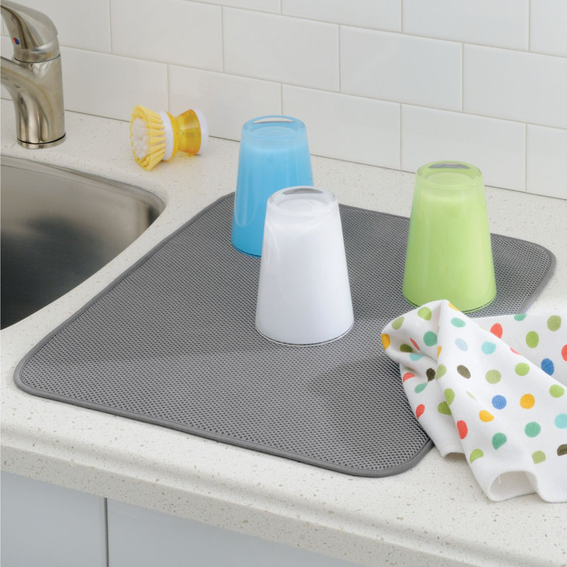 Tapis de cuisine d’intérieur seulement iDry, Étain / ivoire, Rectangle 1 pi 4 po x 1 pi 6 po