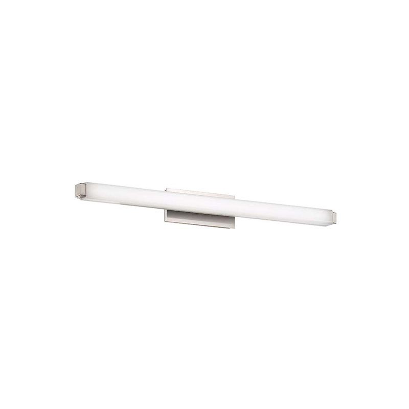 Plafonnier encastré 1 lumière Mini Erby, 3500K, Nickel brossé, H 3 po x l 25,75 po x P 3,38 po
