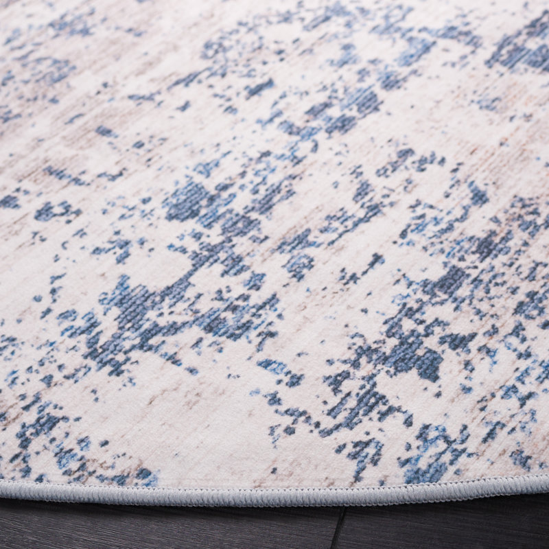 Tapis beige / bleu Malibu 944, Rond 6 pi