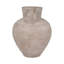 Vase en terre cuite à finition poterie texturée décorative décontractée matte - 22 po ivoire et brun clair