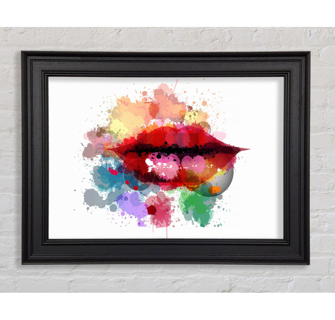 Gerahmtes Leinwandbild Rainbow Lips