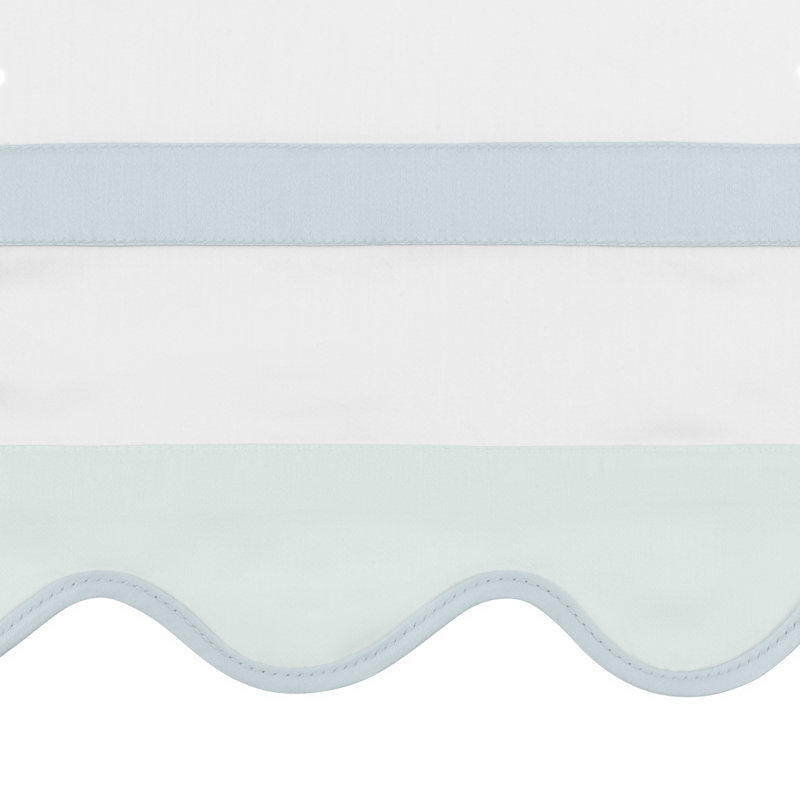 Portofino Sateen Sheet Set, Cal.King Sheet Set + 2 Pillowcases, White/Eucalipto/Sion Blue