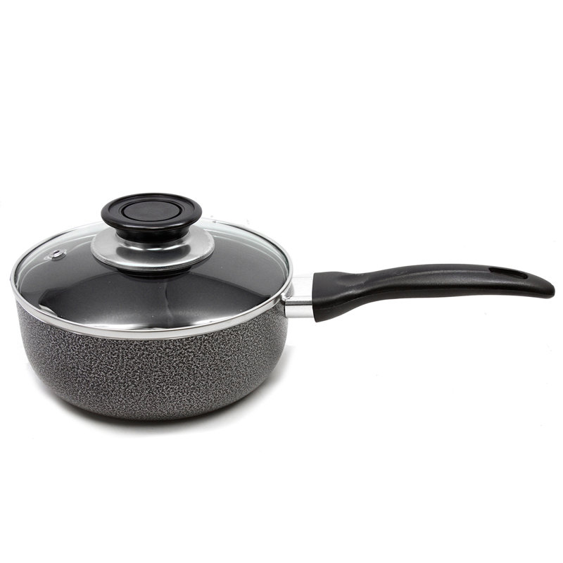 Casserole en aluminium antiadhésif avec couvercle Brentwood, Bouilloire en cuivre martelé massif de 2 pintes