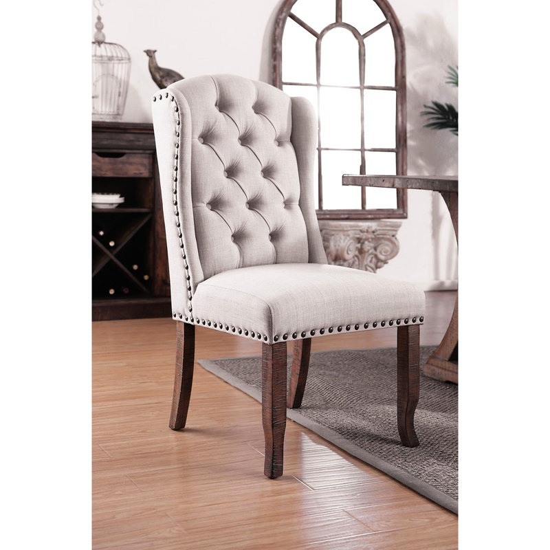 Chaises d'appoint, chêne rustique, fabrication en bois massif, style à oreilles, coussin, siège en chêne 2 pièces