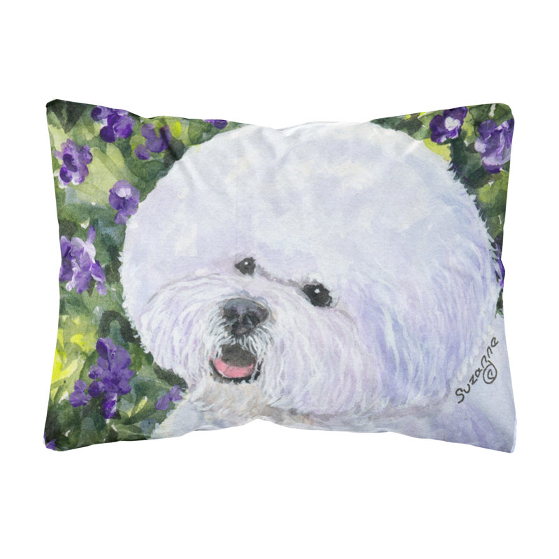 Bichon Frise Outdoor Reversible Throw Pillow