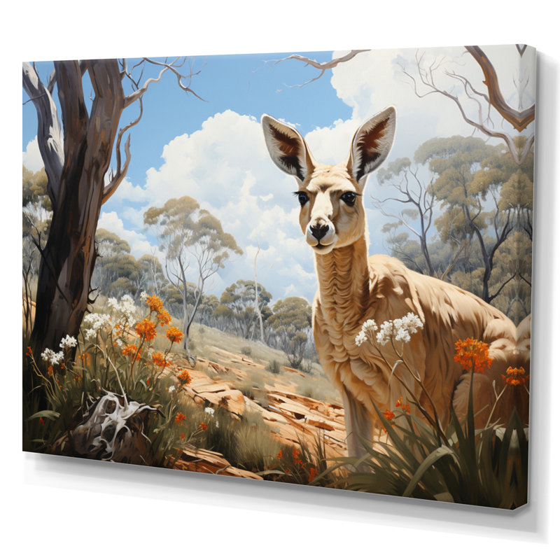 «Kangaroo Bound Pastoral II», reproduction sur toile, H 30 po x l 40 po x P 1,5 po, Toile tendue