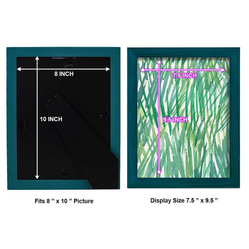 Just Grass I - imprimé, H 11 po x l 9 po x P 1 po, Papier avec cadre bleu