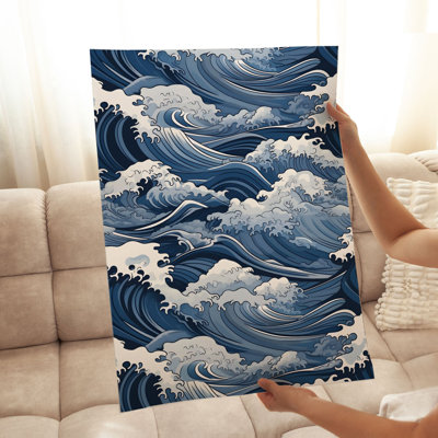 Beach and Coastal Japanese Waves I Nautical Unframed Art Print