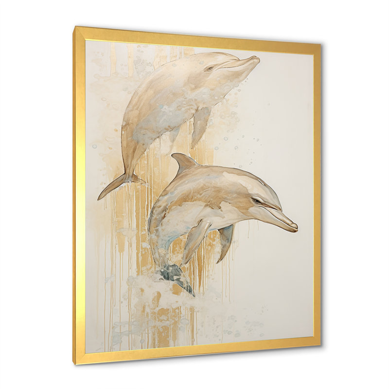 «Beige et or», impression sur toile, H 44 po x l 34 po x P 1,5 po, Cadre doré simple