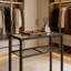 Console moderne étroite avec un design en verre trempé à 3 niveaux, une table de canapé mince pour l'entrée, le salon, le couloir ou la chambre à coucher