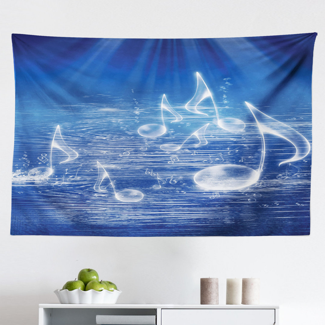 Wandteppich, Musik Nautical Melody, Ozean, Blau