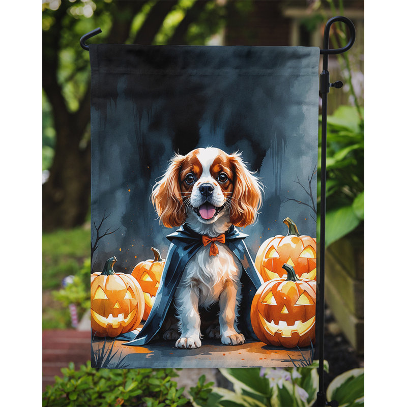 Drapeau de jardin chiot Halloween, Épagneul Cavalier