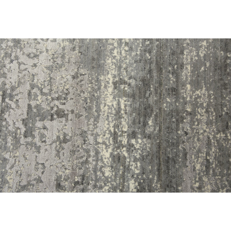 Tapis gris en laine Power Loom, Rectangle 5 pi x 8 pi