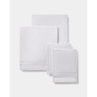 Dorset White Crochet Cotton Sheet Set