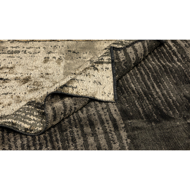 Tapis gris / gris anthracite à tissage plat abstrait Rapture, Rectangle 7 pi 10 po x 9 pi 10 po