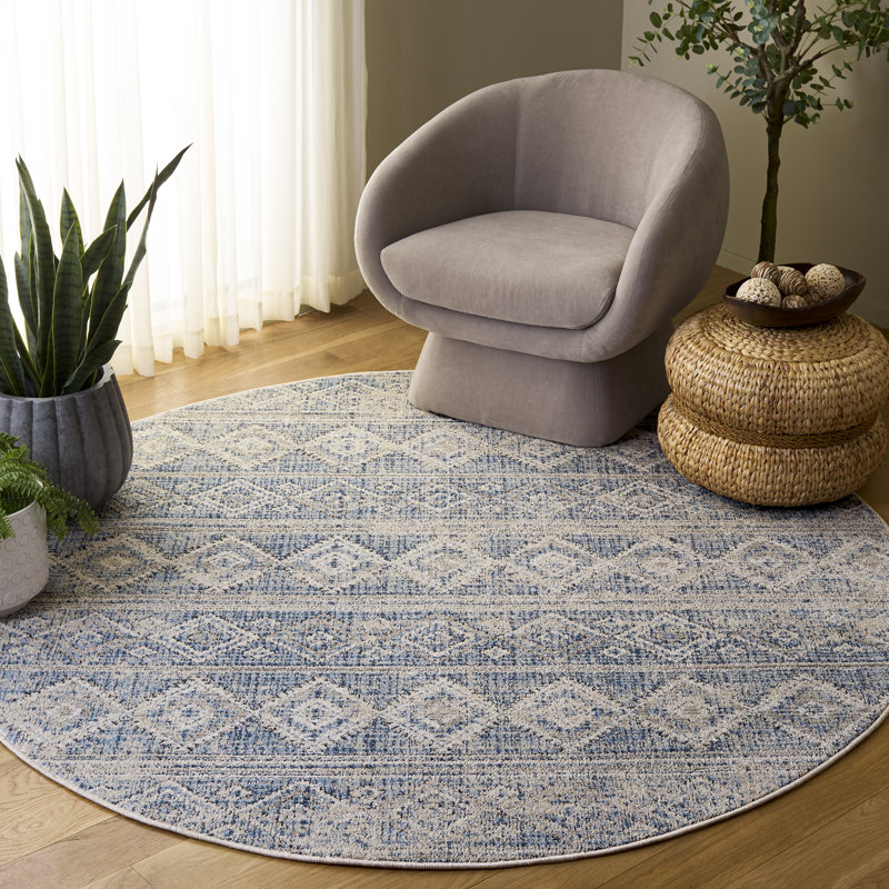Grove 678 Performance Geometric Shapes Rug, Round 6'7"