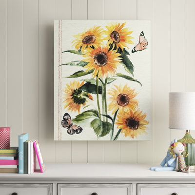 " Autumn Sunflowers I " Painting Print