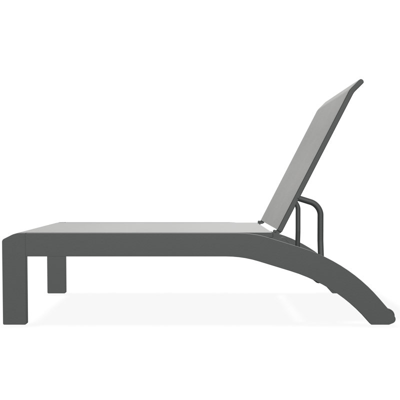 Chaise longue sans accoudoirs empilable en polymère Dune, Alliage Sunbrella®, Graphite