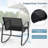 Ebern Designs 8 Pcs Patio Rocking Rocking Chairs & Loveseat With Glass-top Table Outdoor