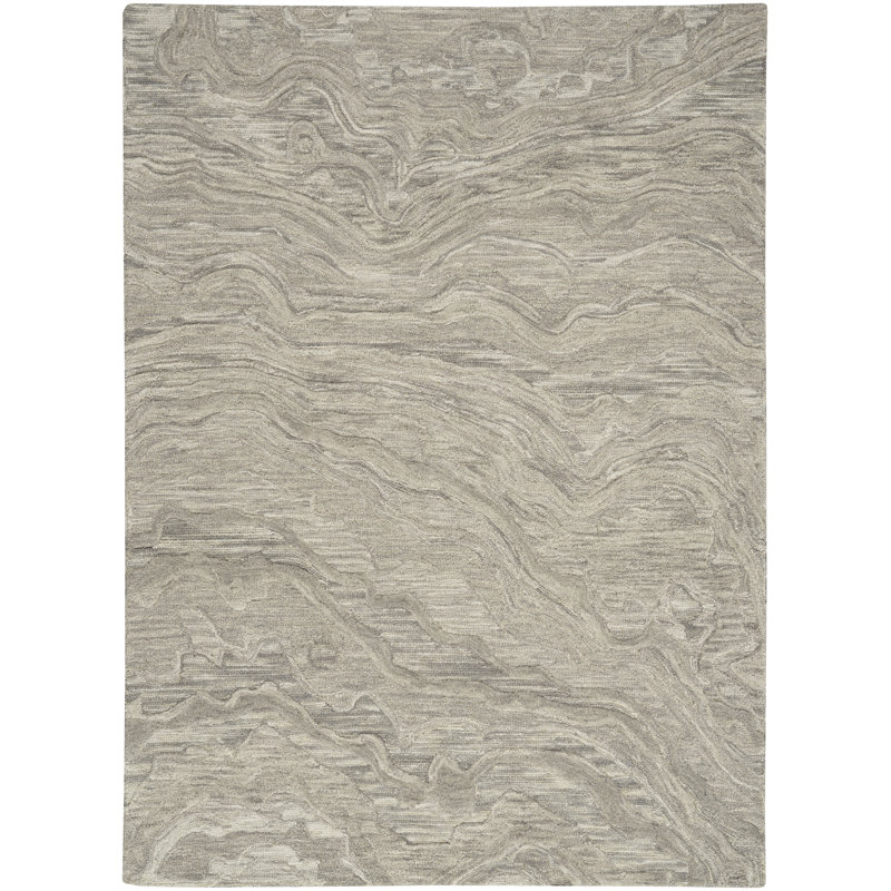Ilijan Wool Abstract Indoor Rug, Rectangle 3'9" x 5'9"
