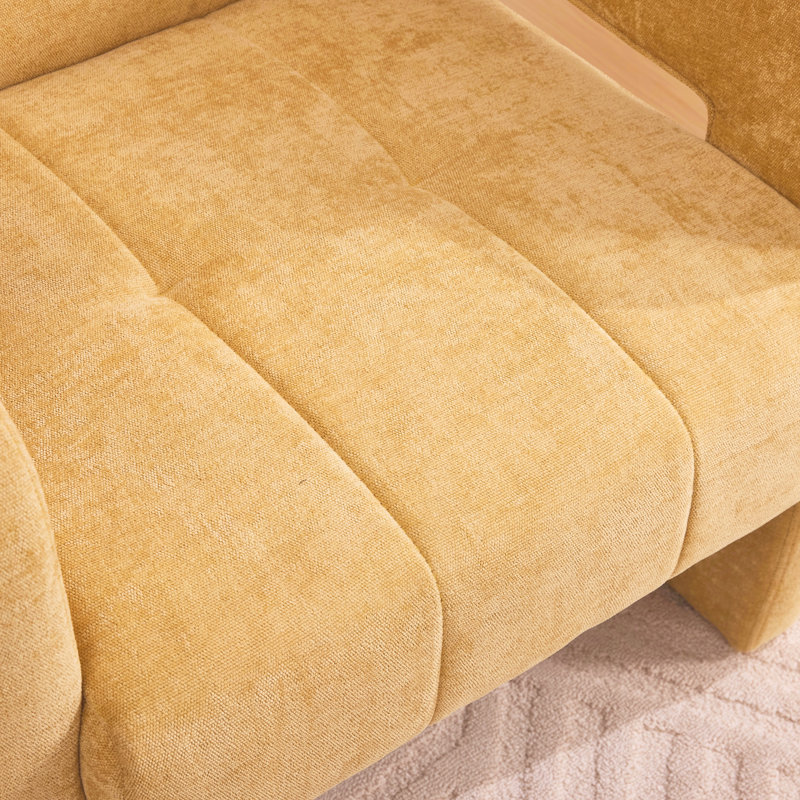Fauteuil rembourré rembourré confortable, Jaune