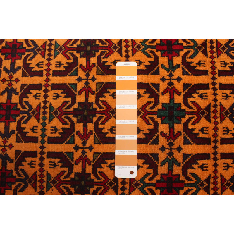 Tapis orange Teimani 2 pi 11 po x 4 pi 9 po