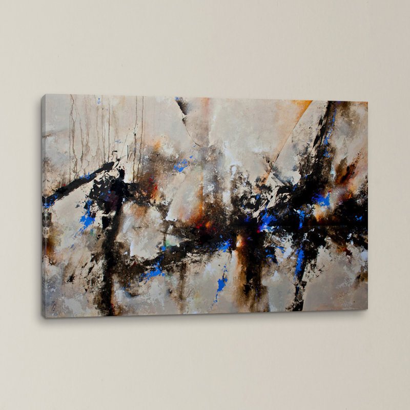Peinture sur toile tendue, "sables du temps iii" par ch studios, H 26 po x l 40 po x P 1,5 po, Toile tendue, Pas de tapis