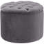53.3cm Wide Velvet Tufted Round Solid Colour Standard Ottoman with Storage-1964149994