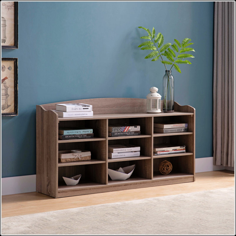 Beige and Teal Bench with 3-Drawer