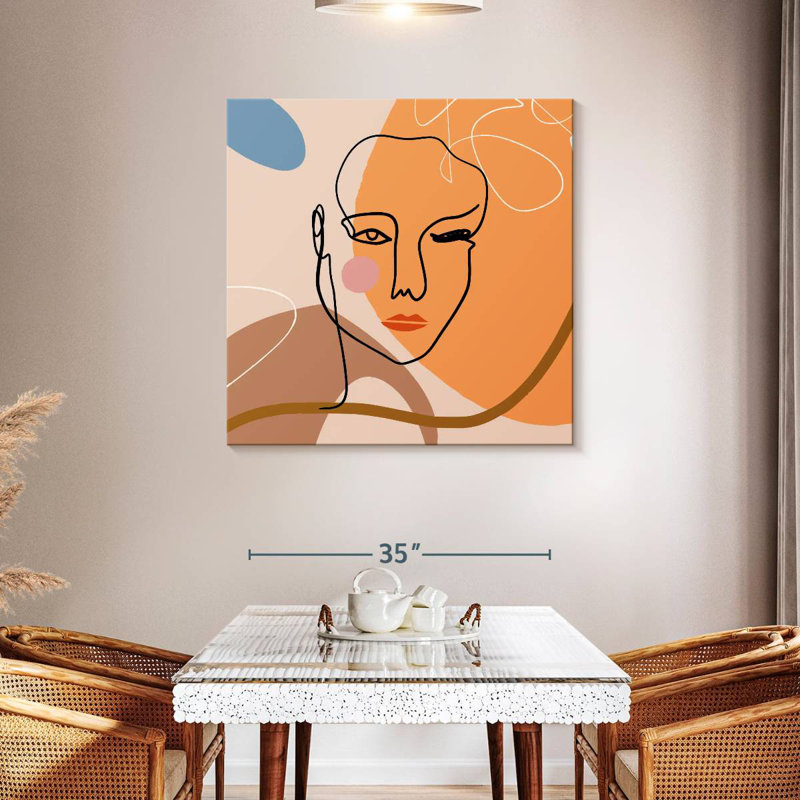 Leisha Outline Female Face, 39'' H x 39'' W