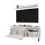 Meuble télé blanc en mélamine avec rangement ouvert sur place