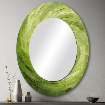 Green Orbit Spiral - Miroir mural ovale moderne vert