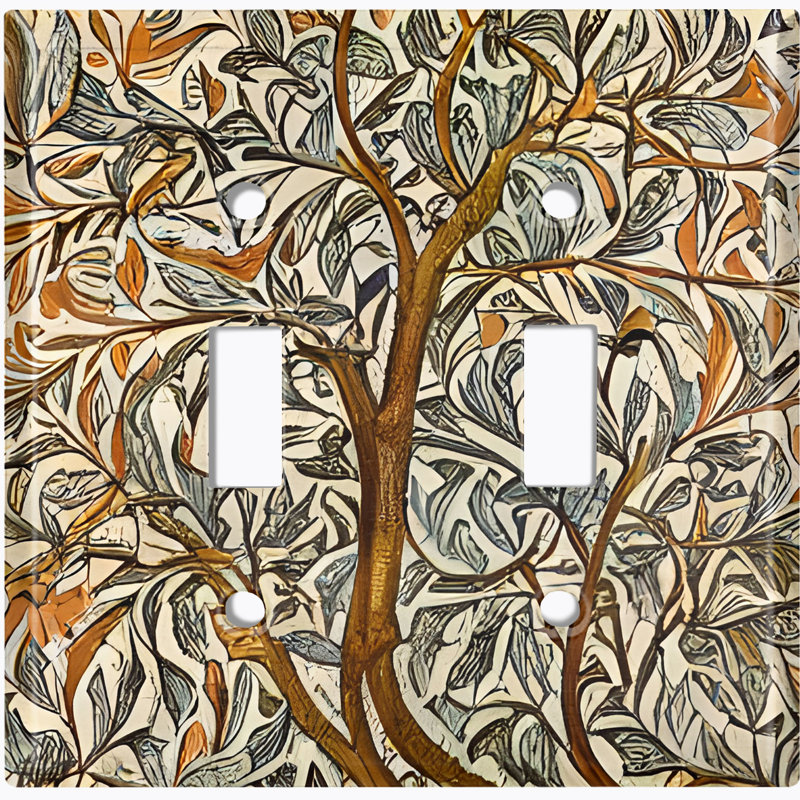 Plaque murale interrupteur à bascule 2 branches Autumn Tree Branch