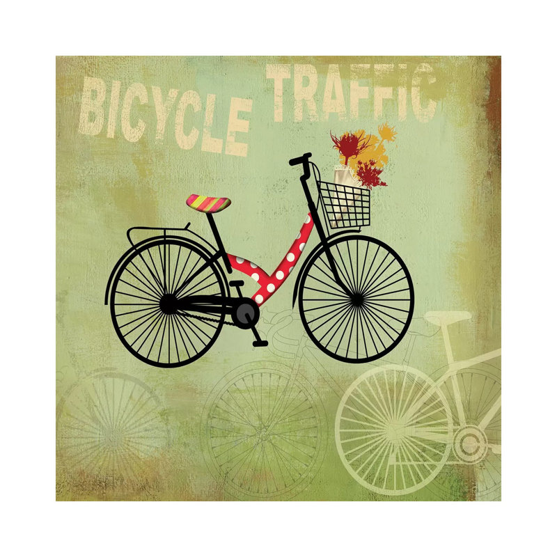 Bicycle Traffic - Wrapped Canvas Print, 45.72 cm H x 45.72 cm W x 1.91 cm D