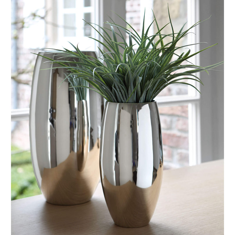 Africa Handmade Metal Floor Vase, Smooth, 40cm H x 21cm W x 21cm D