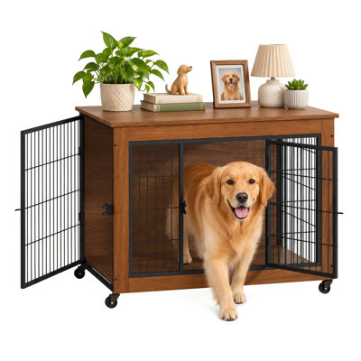 Steel Pet Furniture Style Crate with 2 Doors