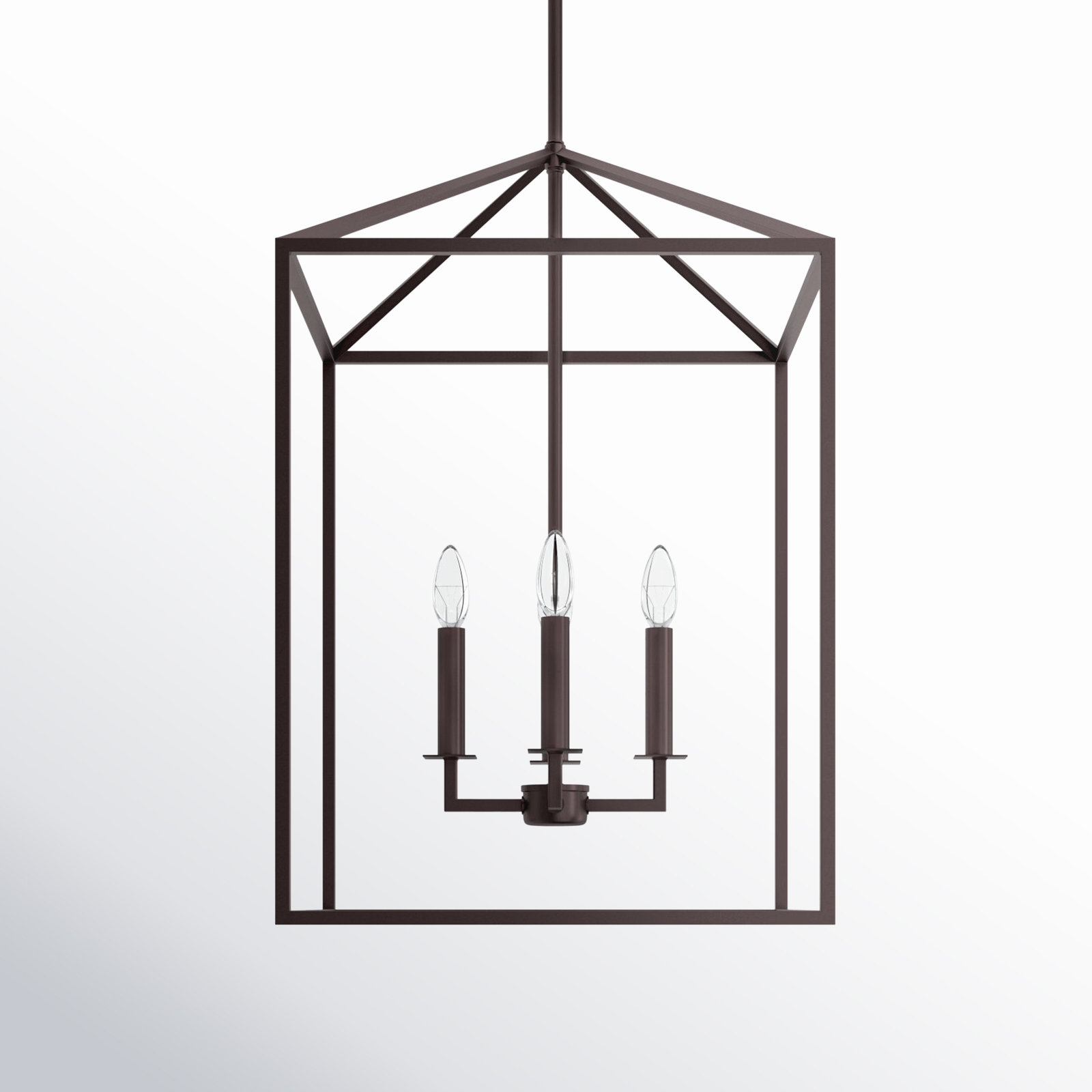 Ellis 4 - Light Metal Dimmable Lantern Chandelier, 23.25" H x 15.5" W x 15.5" D, No, Bronze
