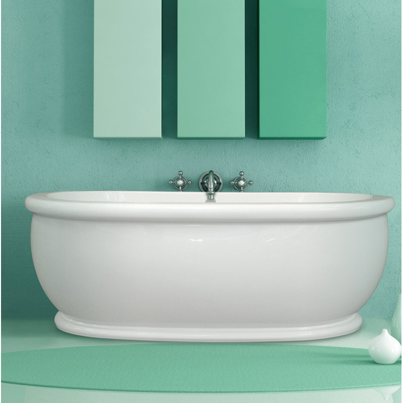 Domingo 70'' L Freestanding Soaking Bathtub, Polished Chrome