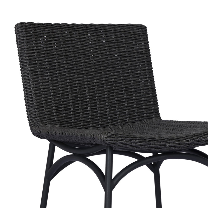 Outdoor Dining Side Chair, Black