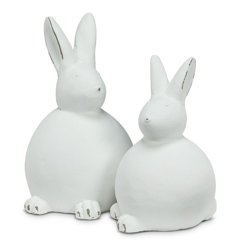 Figurine de lapin assis Faunce, H 7 po x l 7 po x P 3 po