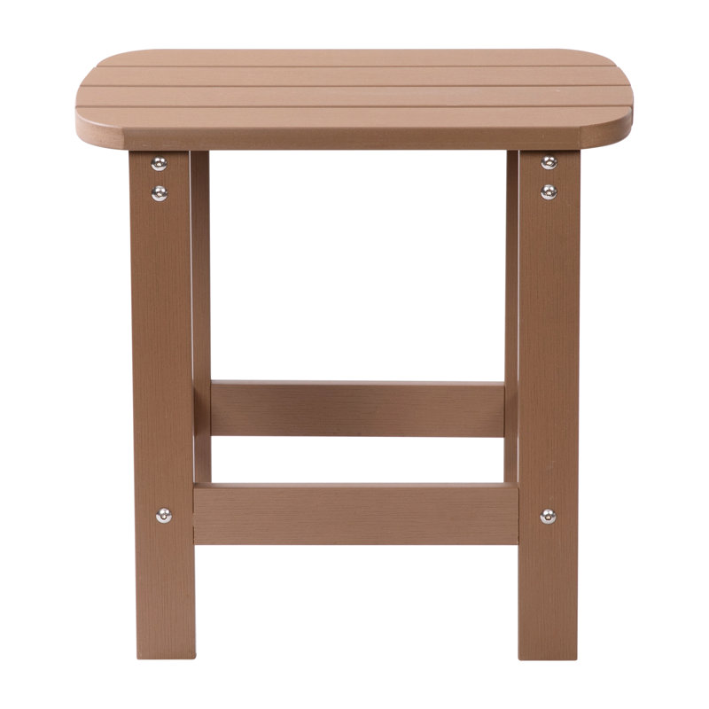 All-Weather Poly Resin Wood Adirondack Side Table, Natural Cedar