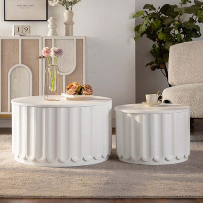 Ensemble de tables gigognes avec couvercle escamotable