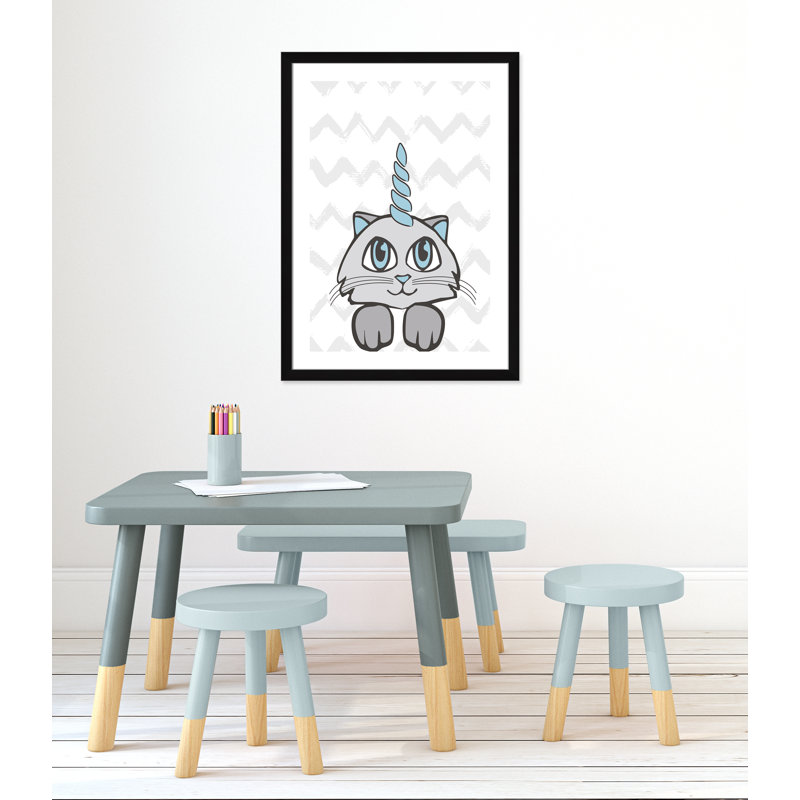 Caticorn II, art encadré, H 34,5 po x l 24,5 po x P 0,63 po, Structure noire