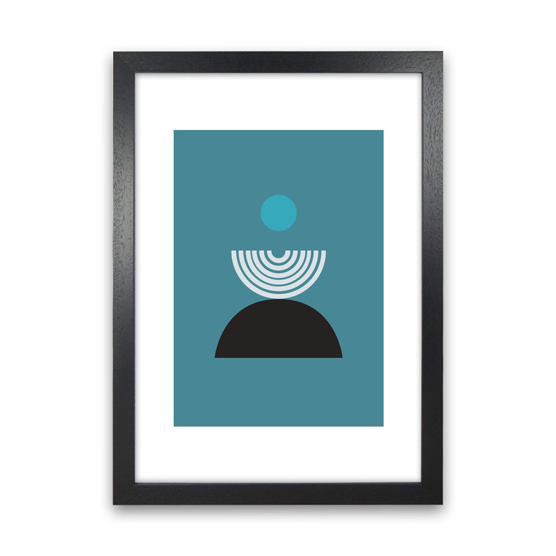 Mita Teal Fountain N8 by Pixy Paper - Print, Black Framed, 29.7cm H x 21cm W x 3cm D