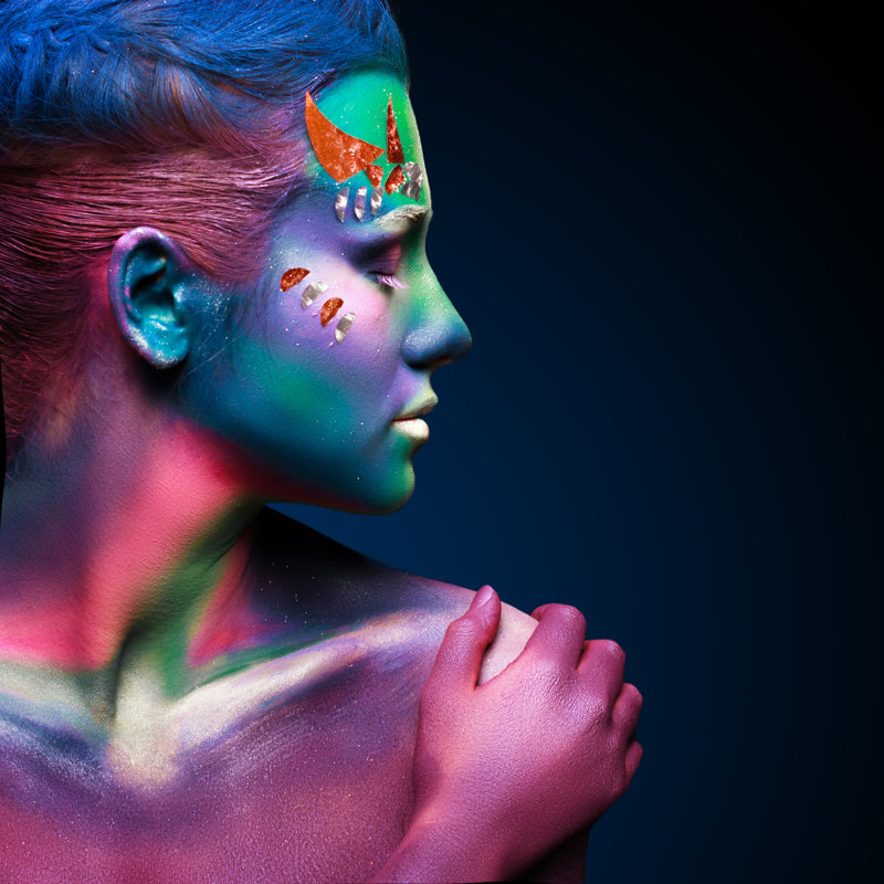 Portrait Of Beautiful Woman - Wrapped Canvas Print, 91cm H x 91cm W