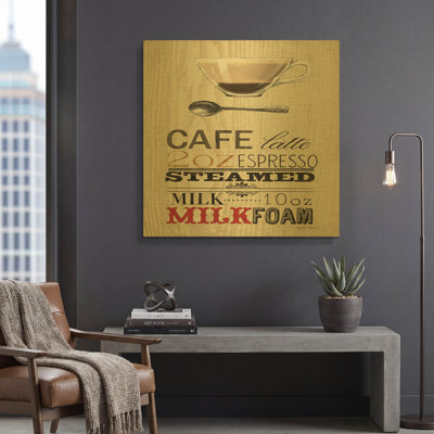  'Cafe Latte' By Marco Fabiano Gold Metal Wall Art, 36" x 36"