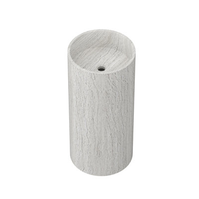 34" Tall Solid Surface Freestanding Pedestal Bathroom Sink